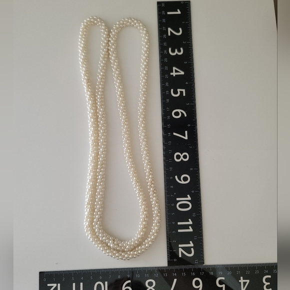Vintage Faux Pearl Rope Necklace #583 - Picture 9 of 9